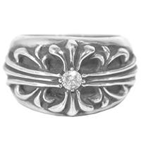 クロムハーツ Floral cross フローラルクロス 1ダイヤ リング シルバー 画像