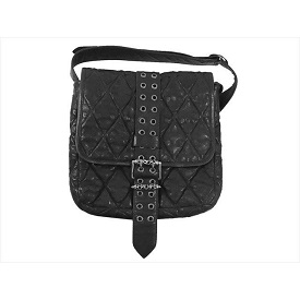 クロムハーツ ジーベンダー セメタリークロスパッチ レザー バッグ ブラック系 画像