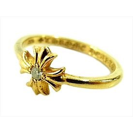 クロムハーツ 国内正規店原本付属 22K バブルガム CHプラス 1ダイヤ リング 画像