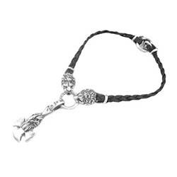 ガボール Round cross with eagle Pendat 2Lion With braid leather necklece 画像