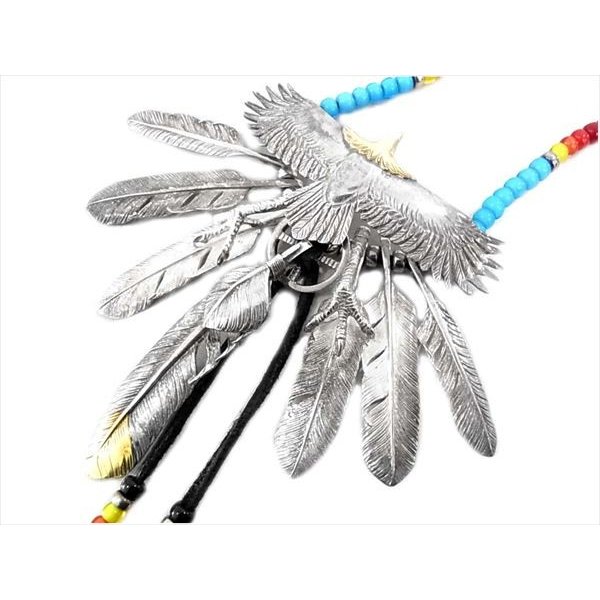 カスタム EAGLE-4 頭金イーグル 先金 ハート 爪 ホイール ビーズ ネックレス シルバー 画像