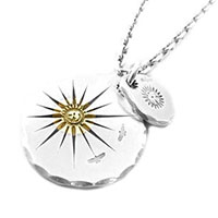 K24 金 太陽 ダブルトップ メディスンホイール ネックレス シルバー画像