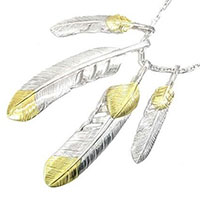 18K先金フェザー 18Kハート先金フェザー ハートフェザー カスタムネックレス画像