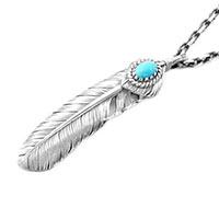 メディスンホイール ターコイズ フェザー カスタム ネックレス画像