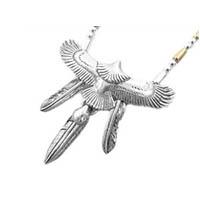 タディアンドキング 中イーグル フェザー パイプ ビーズ ホイール フック カスタム ネックレス シルバー×ゴールド 画像