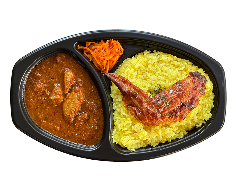 手羽先のせチキンカレーのお弁当