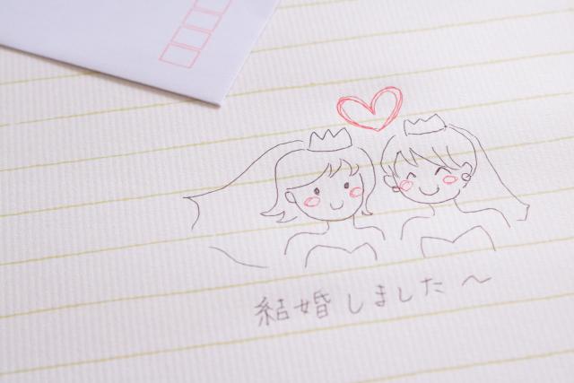 レズビアンカップルのウエディング