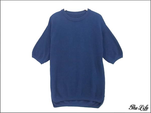 crepuscule×the Sakaki鹿の子編みニットTシャツ NAVY F/ネイビー/クレプスキュール/サカキ