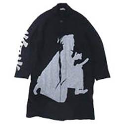 ヨウジヤマモト POUR HOMME インターシャ 侍 プリント ロング 17AW 画像