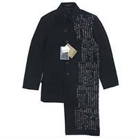 ヨウジヤマモト 19AW HC-J51-152 ギャバ アシメ 辞書 抜染 ジャケット コート 画像