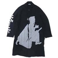 ヨウジヤマモト POUR HOMME インターシャ 侍 プリント ロング 17AW カーディガン 画像