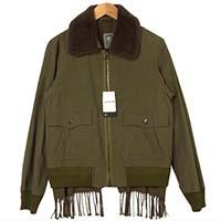 襟ボア フリンジ レイヤード フライト ジャケット 91071226 画像