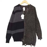 ミハラヤスヒロ ダメージ加工 アシンメトリー カーディガン 51523596-0 画像