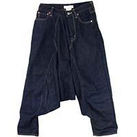 ガンリュウ コットン デニム サルエル パンツ インディゴブルー系 EQ-P205 画像