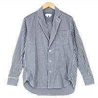 ガンリュウ AD2013 14SS MIX テーラードジャケット シャツジャケット 青×白 EM-B008 画像