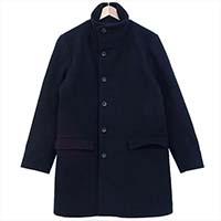 ラウンジリザード 18AW ダブルクロス メルトン ウール スタンドカラー コート ネイビー系 画像