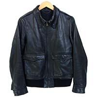 ラウンジリザード 9305 A-2 牛革 ステアハイド レザー フライト ジャケット ブラック系 画像