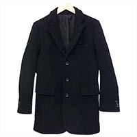 ラウンジリザード SUPER 100’s ダブル クロス ウール メルトン コート ブラック系 画像