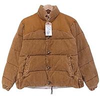 レミレリーフ BEAMS別注 レザーヨーク コーデュロイ ダウン ジャケット ライトブラウン系 19AW 画像