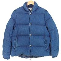 レミレリーフ B'2nd 別注 コンチョ ボタン デニム ダウン ジャケット 裏地 ペイズリー USED加工 インディゴブルー系 画像