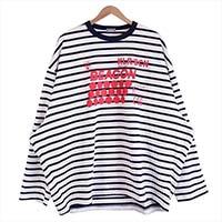 カラー カラービーコン kolor BEACON 19AW horizontal stripe big Longus Reeve T-shirt 画像