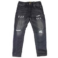 ヒューマンメイド リラックス ブラック デニム パンツ USED加工 画像