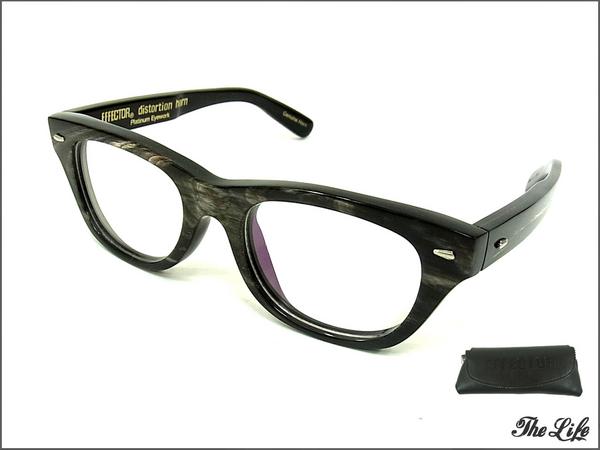 EFFECTORエフェクターdistortion Genuin Hornサングラス BLACK&WHITE ケース付属 バッファローホーン(水牛角) 眼鏡