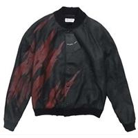 サンローラン TEDDY FLAMME ブラック&レッド フレーム レザー テディ 17AW 画像