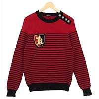 バルマン 15AW ボーダー ワッペン ボタン セーター W5HM655B927B 画像