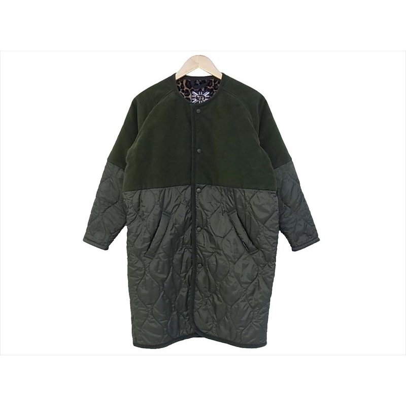 ラベンハム brisbane moss 別注レオパード モールスキンキルティング ノーカラー コート 18AW LVH-18A029 画像
