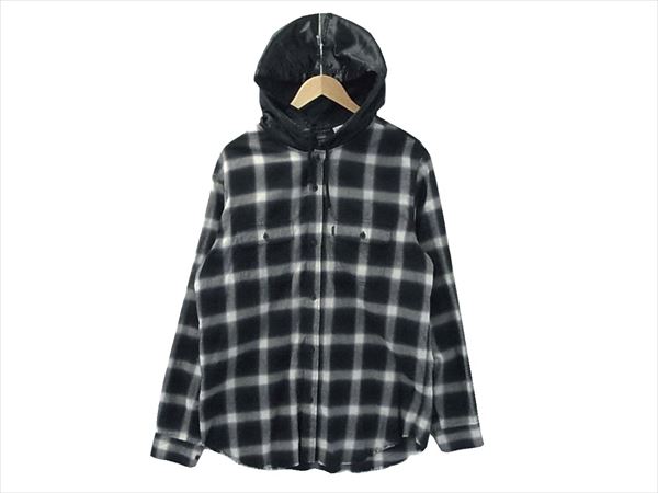 15SS SUPREME シュプリーム × UNDERCOVER アンダーカバー Satin Hooded Flannel Shirt ベア フード付き フランネル チェック