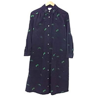 ドット 切替 コート ネイビー × グリーン 36画像