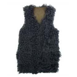 ドゥロワー オールリアルムートン レザー リバーシブル ロングベスト 画像