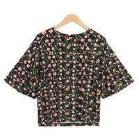 マリメッコ 花柄 ベルスリーブ レディース カットソー 画像