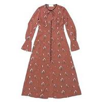 マメ Pedicel Embroidery Long Dress 花柄 ボタン 18SS DR048 赤茶系 画像