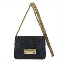 フルラ パイソン 型押し チェーン ショルダー バッグ 画像