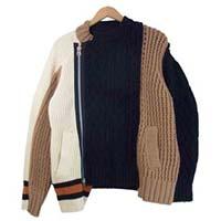 サカイ 18aw アシンメトリー ニット ライダース マルチカラー系 画像