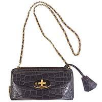 ADMJ 牛革クロコ型押し前 ポケット付チェーンウォレット 画像