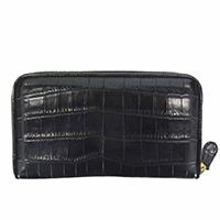 ボッテガヴェネタ クロコダイル ラウンドファスナー 長財布 ブラック系 画像