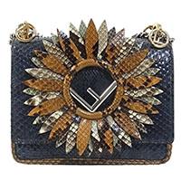 フェンディ KANI F ミニ キャナイエフ ガーベラ パイソンチェーン ショルダーバッグ 8BT286-A0KX F10I4 画像