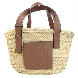 ロエベ 327.02.S93 ヤシの葉 カーフスキン スモール バスケット かご バッグ 画像