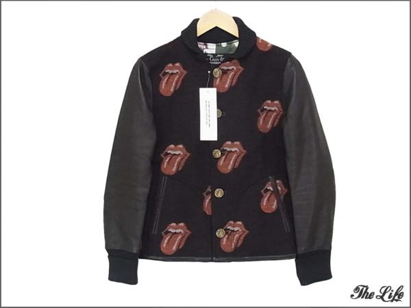 SLOW GUNスロウガンローリングストーンズ/スタジャン1/ジャケット/バーニーズニューヨーク別注/リップス＆タン/RS STADIUM JUMPER EX/ローリングストーンズ/ROLLING STONES/50周年記念/タグ付属/店頭展示品 