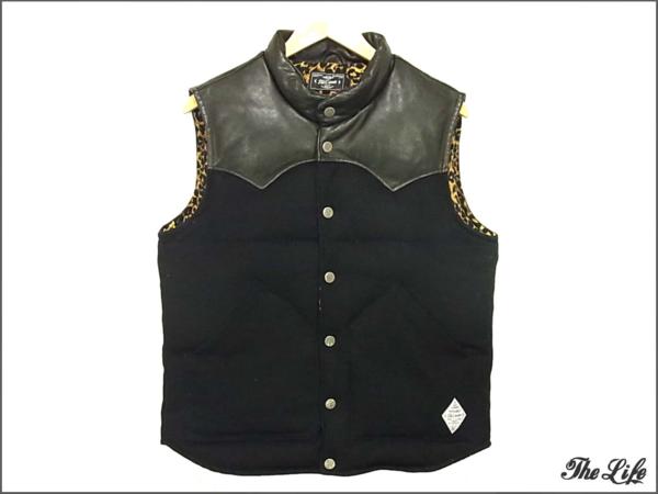 CRIMIEクライミー レザー レオパードダウンベストL C1B5-JK04 ウール BATTLE STORM