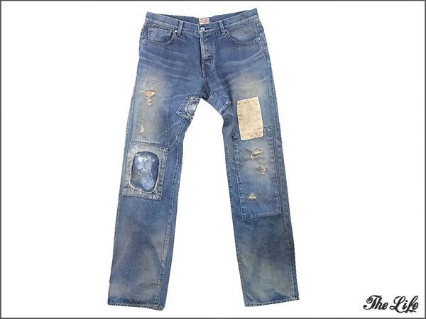 MARBLESマーブルズ クラッシュリペアデニムパンツL