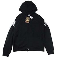 マスターマインド 手振り 刺繍 両肩 背面 スカル ロゴ 未使用 ジップ パーカー MB2-SW54-018 画像