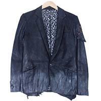 ロエン 70131017 ディアスキン 鹿革 裏地レオパード テーラード ジャケット 画像