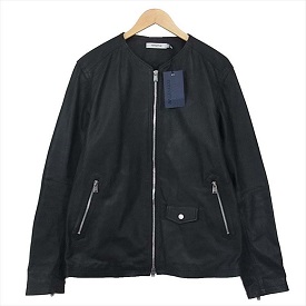 ノンネイティブ 18SS NN-J3313 CYCLIST BLOUSON COW LEATHER ノーカラー レザー ジャケット 画像