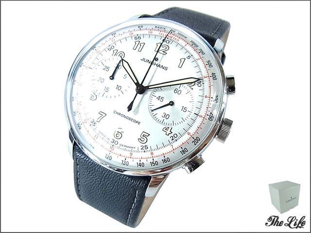 JUNGHANSユンハンスマイスター テレメーター /JU-027-3380-00/Meister Telemeter /クロノスコープ/シルバーダイヤル/革ベルト/クロノグラフ/自動巻き