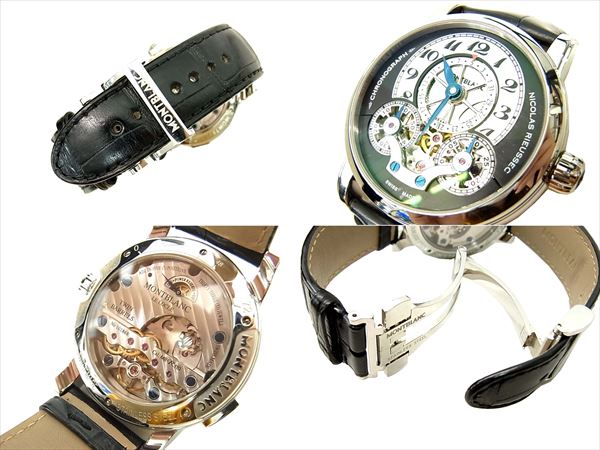 モンブラン高く買取ます!104981 ニコラ リューセック モノプッシャー クロノグラフ オープンデイト 手巻時計人気アイテムの為高額査定金額提示中!