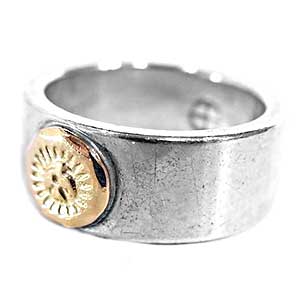 ウィングロック 18K メタル付 平打リング画像